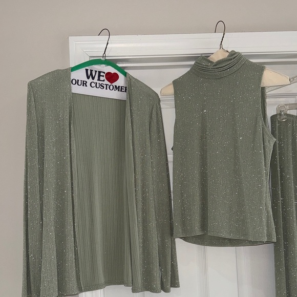 Vintage 90s Jeffery & Dara Evening By Tom Barra 3-Piece Sparkle Knit Set Size 8 - Picture 3 of 10